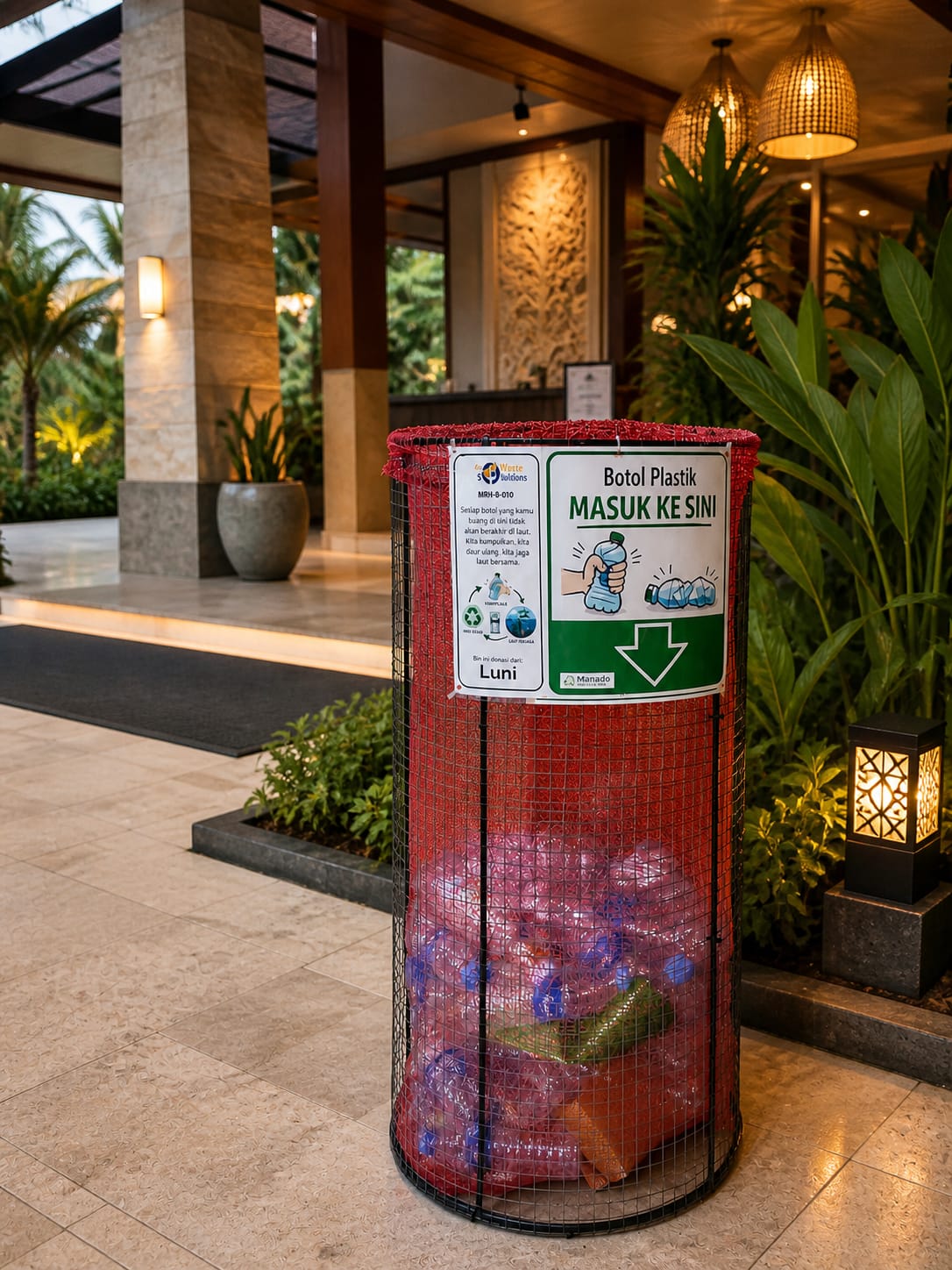 Tempat pengumpulan botol plastik